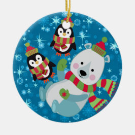 winterpels keramisch ornament