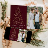 winterpine Bourgundy kerst Feestdagenkaart