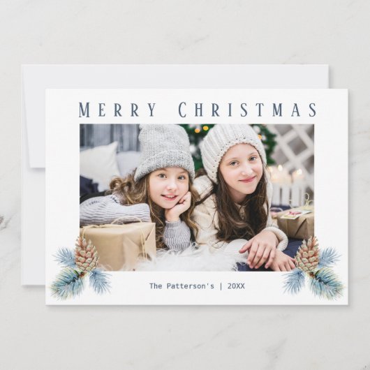 Winterpine Cones Feestdagenkaart (Voorkant)