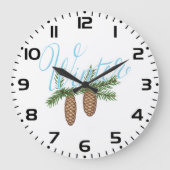 Winterpine Cones Grote Klok (Voorkant)