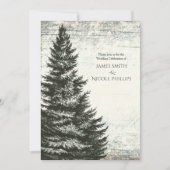 winterpine Rustic Wood Weddenschap Kaart (Voorkant)