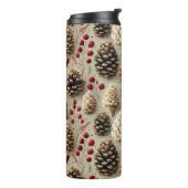 Winterpinecones en rode bessen thermosbeker (Gedraaid links)