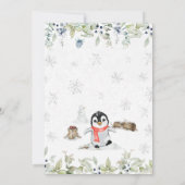 Winterpinguïn Baby shower Kaart (Achterkant)