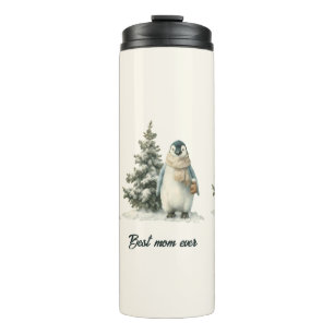 Winterpinguïn “Beste Moeder Ooit” Design Thermosbeker