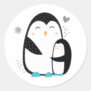 Winterpinguïn Doodle Stickers