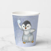 Winterpinguin  papieren bekers (Achterkant)