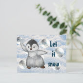 Winterpinguin Postkarte Briefkaart (Staand voorkant)