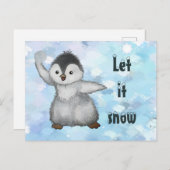 Winterpinguin Postkarte Briefkaart (Voorkant / Achterkant)