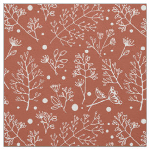 Winterplanten Bladeren Bessen Kerstpatroon Stof