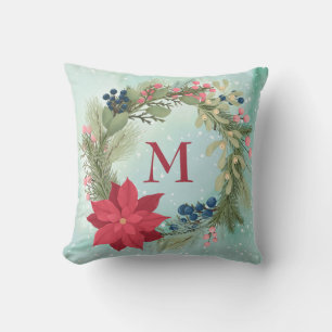 Winterpleistermonogram rustige mug kussen