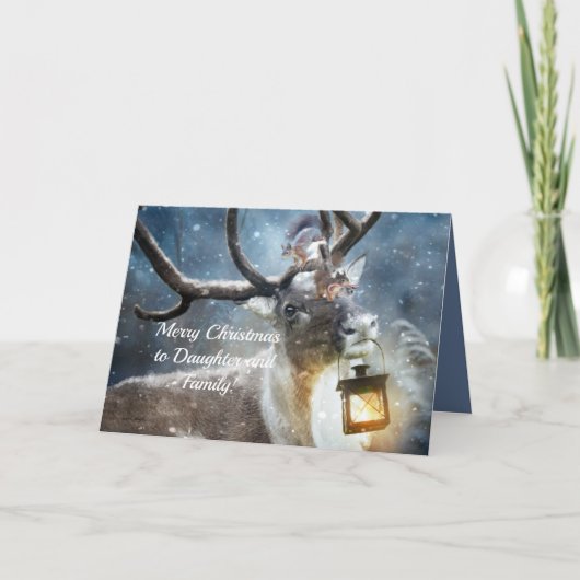 WINTERPLEZIER KERSTMIS KAART VOOR DOCHTER EN FAMIL (Voorkant)