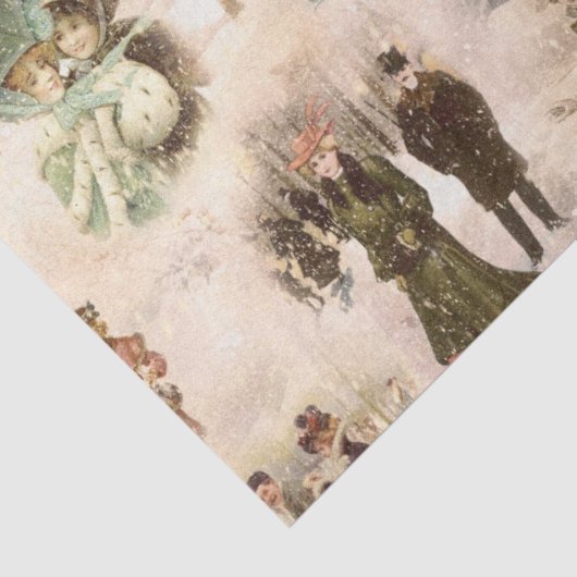 winterplezier sneeuwscènes tissuepapier (Detail)