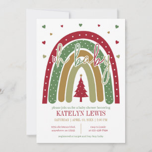 WinterregenboogkerstBaby shower Kaart