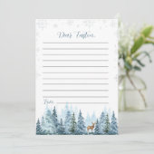 Winterrendier Xmas Note Time Capsule Kaart (Staand voorkant)