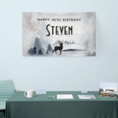 Winterrendierlijke Waterverf Birthday Spandoek (Beurs)