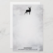 Winterrendierritme - Waterverf grijs Briefpapier (Voorkant / Achterkant)