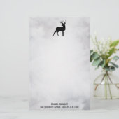 Winterrendierritme - Waterverf grijs Briefpapier (Staand voorkant)