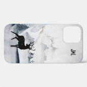 Winterrendierritme - Waterverf grijs Case-Mate iPhone Case (Achterkant (horizontaal))