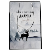 Winterrendierritme - Waterverf grijs Medium Cadeauzakje (Voorkant)