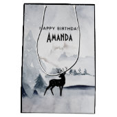 Winterrendierritme - Waterverf grijs Medium Cadeauzakje (Achterkant)