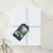 Winterrivierlandschap Cadeaulabel (Met Touw)