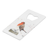 Winterrobin Kredietkaart Flessenopener (Achterkant Gekanteld)