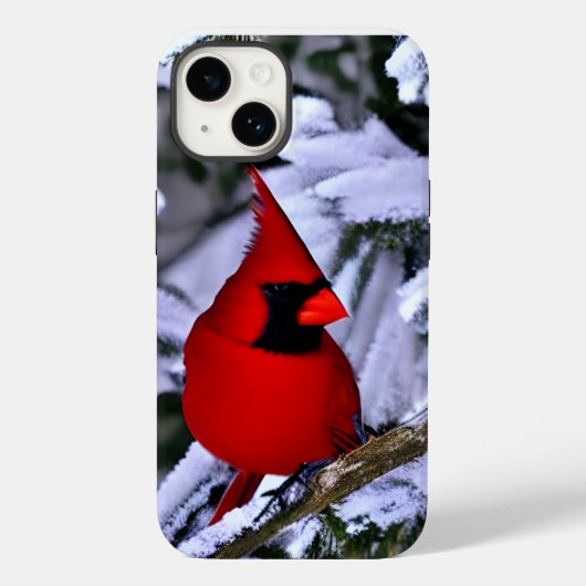 Winterrode kardinaal Case-Mate iPhone case (Achterkant)