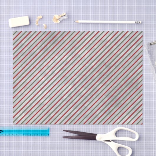 Winterrood en groene streep tissuepapier (Craft)