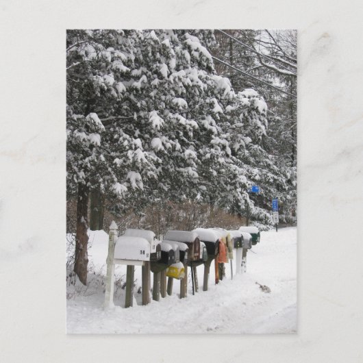 Winters Brievenbussen Vakantie Wenskaart Feestdagenkaart (Voorkant)