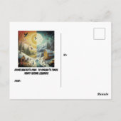 Winter's Chill naar Lente's Happy Vernal Equinox Briefkaart (Achterkant)