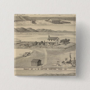 Winters Dutton ranch Vierkante Button 5,1 Cm