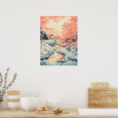 Winter's Embrace: een sereen landschap Poster (Keuken)