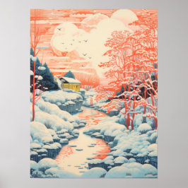 Winter's Embrace: een sereen landschap Poster