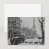 Winter's Embrace in Parijs Briefkaart (Voorkant / Achterkant)