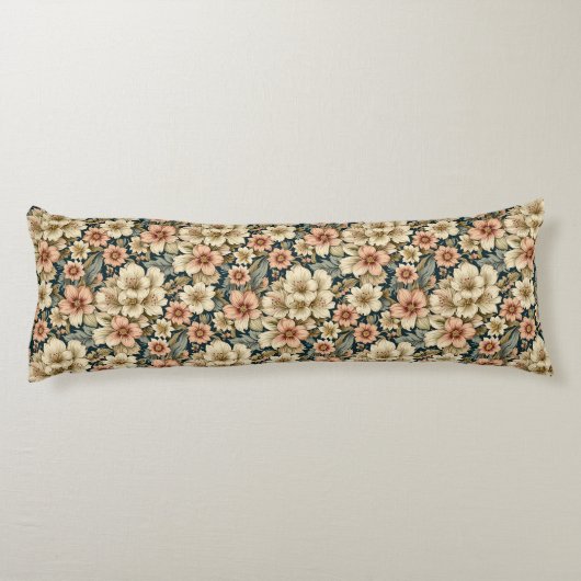 Winters Floral Azalea's en Roos Lichaamskussen (Achterkant)