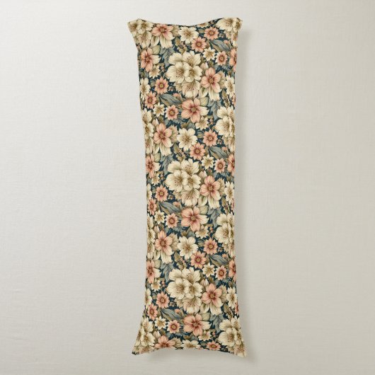 Winters Floral Azalea's en Roos Lichaamskussen (Voorkant Verticaal)