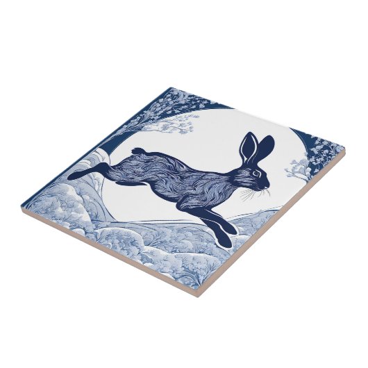 Winter's fluistert van magische haas tegeltje (Zijkant)