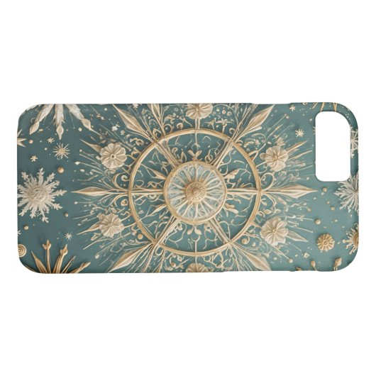 Winter's Golden Embrace: A Snowflake Serenade Case-Mate iPhone Case (Achterkant (Horizontaal))