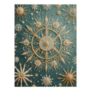 Winter's Golden Embrace: A Snowflake Serenade Perfect Poster