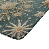 Winter's Golden Embrace: A Snowflake Serenade Snijplank (Hoek)