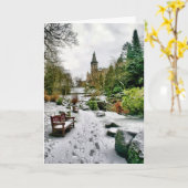 Winters Kerstfeest Kaart (Gele Bloem)