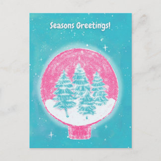 Winters kerstgroeten feestdagenkaart