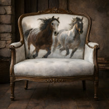 Winters paarden rennend naast elkaar Decoupage