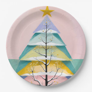 Winter's Pastel Gloed Papieren Bordje