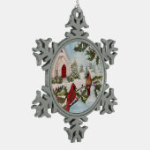 "Winter's Peace"-snowflake met een fragment uit de Tin Sneeuwvlok Ornament (Links)