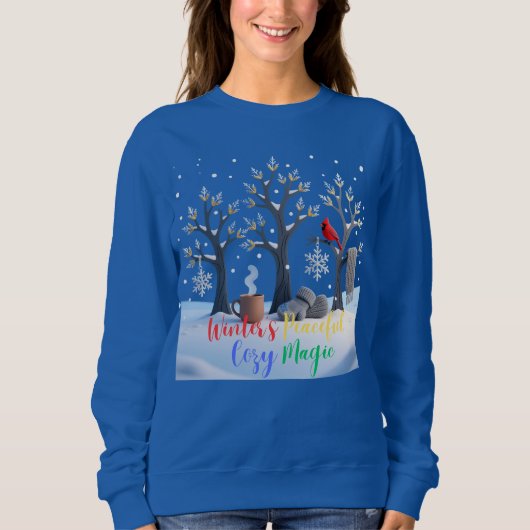 Winter's Peaceful Cozy Magic Frosty Trees Design Trui (Voorkant)