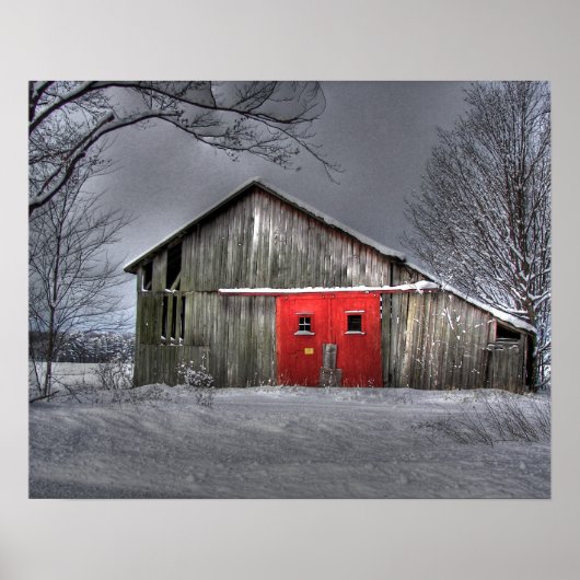 Winters schuur poster (Voorkant)