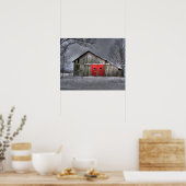 Winters schuur poster (Keuken)