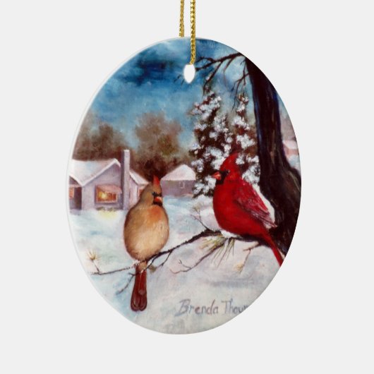 Winters Serenity Cardinaal Ornament (Rechts)