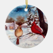 Winters Serenity Cardinaal Ornament (Voorkant)